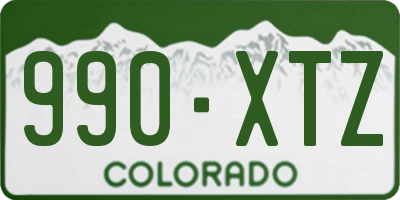 CO license plate 990XTZ