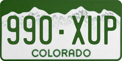 CO license plate 990XUP