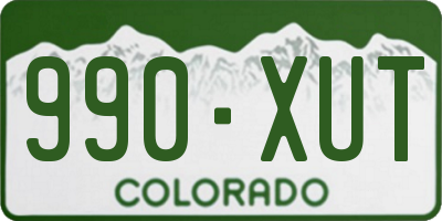CO license plate 990XUT