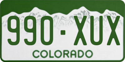 CO license plate 990XUX