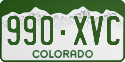 CO license plate 990XVC