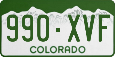 CO license plate 990XVF