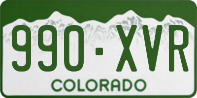 CO license plate 990XVR
