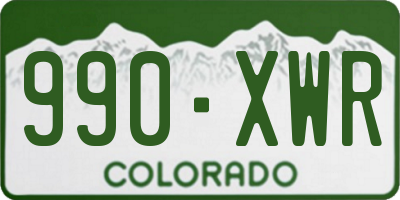 CO license plate 990XWR