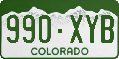 CO license plate 990XYB