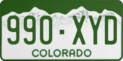 CO license plate 990XYD