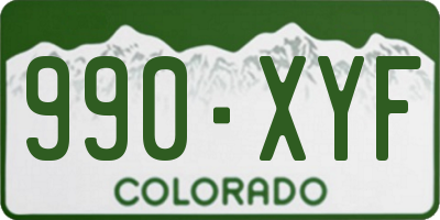 CO license plate 990XYF