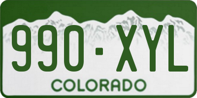 CO license plate 990XYL