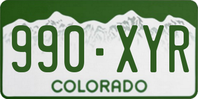 CO license plate 990XYR