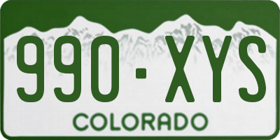 CO license plate 990XYS