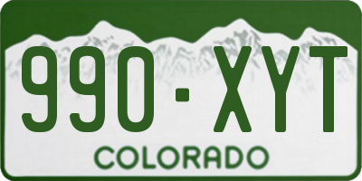 CO license plate 990XYT