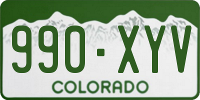 CO license plate 990XYV