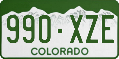 CO license plate 990XZE