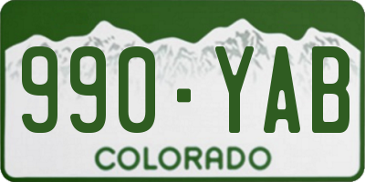 CO license plate 990YAB
