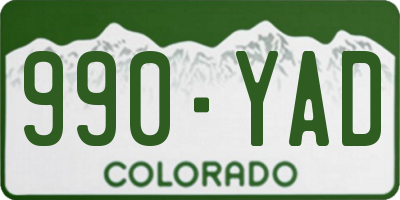 CO license plate 990YAD