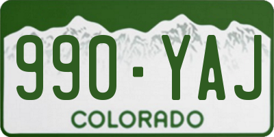 CO license plate 990YAJ