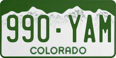 CO license plate 990YAM