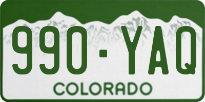 CO license plate 990YAQ