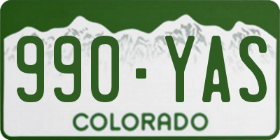 CO license plate 990YAS