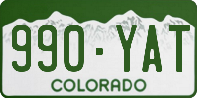 CO license plate 990YAT