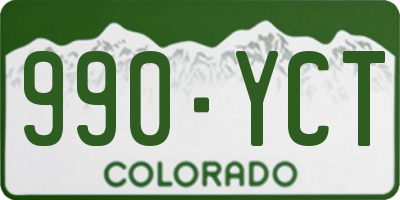 CO license plate 990YCT