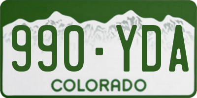 CO license plate 990YDA