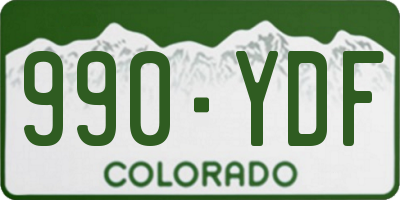 CO license plate 990YDF