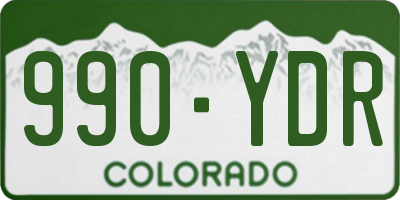 CO license plate 990YDR