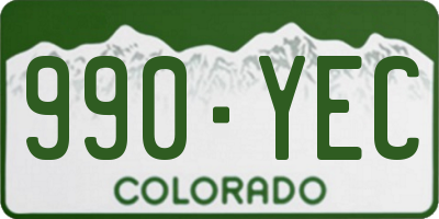 CO license plate 990YEC