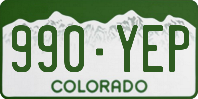 CO license plate 990YEP