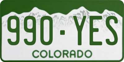 CO license plate 990YES