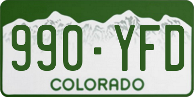 CO license plate 990YFD