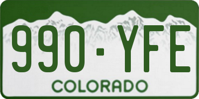 CO license plate 990YFE
