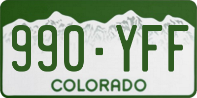 CO license plate 990YFF