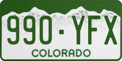 CO license plate 990YFX