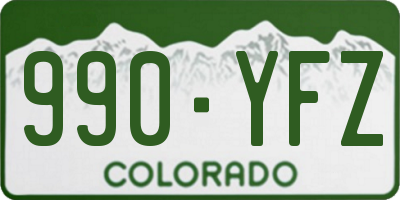 CO license plate 990YFZ