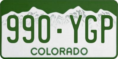 CO license plate 990YGP