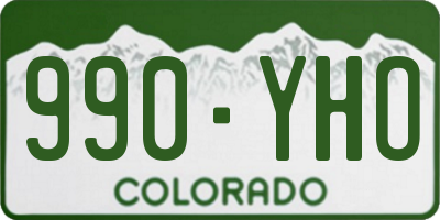 CO license plate 990YHO