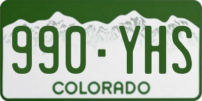 CO license plate 990YHS