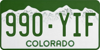 CO license plate 990YIF