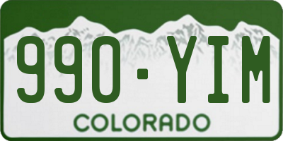 CO license plate 990YIM