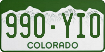 CO license plate 990YIO