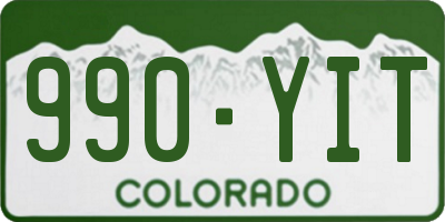 CO license plate 990YIT