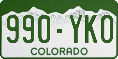 CO license plate 990YKO