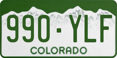 CO license plate 990YLF