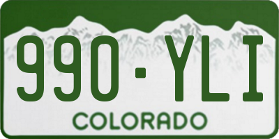CO license plate 990YLI