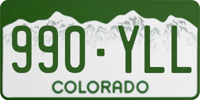 CO license plate 990YLL
