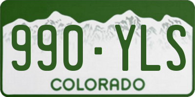 CO license plate 990YLS