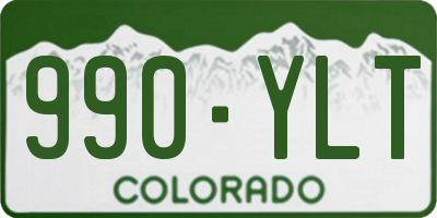 CO license plate 990YLT