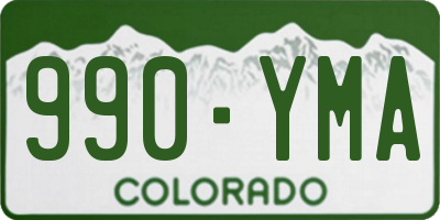 CO license plate 990YMA